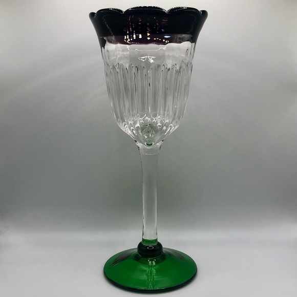 [Anthropologie Glass] “Saintpaulia” Blown Glass Tulip Wine Glasses - Set of 4 - Picture 11 of 14